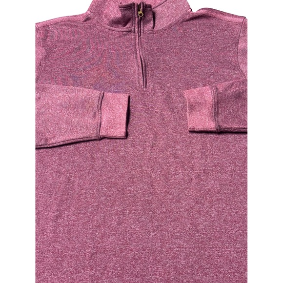 Fourcast Mens XL Quarter Zip Pullover Burgundy Mock Neck Sweater Outdoor Fish - Picture 11 of 14